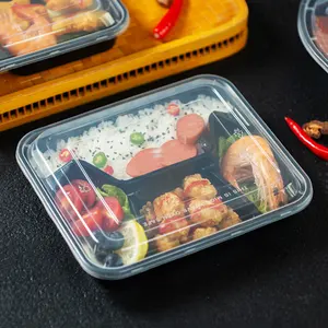 高品质食品级 4 隔间塑料托盘包装盒与纸套带走