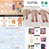 Op maat gemaakte boerderijprint bamboe romper met rits pyjama's baby peuter kinderen onesies slaapkleertjes bodysuit pasgeborene groothandel lage minimale bestelhoeveelheid