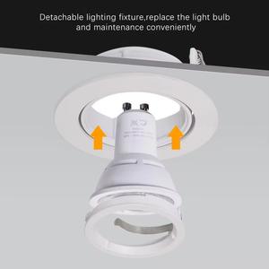 Ampoule ronde en aluminium coque de lampe <span class=keywords><strong>GU10</strong></span> <span class=keywords><strong>support</strong></span> de lumière à ressort réglable anti-éblouissement projecteur encastré au plafond <span class=keywords><strong>GU10</strong></span> <span class=keywords><strong>support</strong></span> de Downlight - Product Image 4