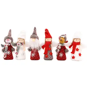 Bonecos pendurados para árvore de natal, bonecos criativos com asas de anjo papai noel e pingente de árvore de natal