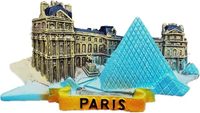 Aimant de réfrigérateur 3D, souvenir de voyage, cadeau, décoration pour la maison et la cuisine, autocollant magnétique, Louvre Paris, aimant de réfrigérateur