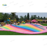Aire de jeux gonflable intérieure/extérieure, coussin de saut arc-en-ciel, kangourou sauteur, montagne d'air, coussin de rebond, certifié EN14960
