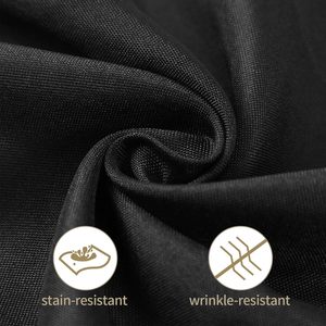 High Quality Woven 100% Polyester Rectangular <b>Black</b> Luxury Wedding Tablecloths for Events-Wrinkle Free & Eco-Friendly - Product Image 3