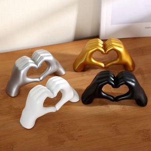 Fashionable Resin Heart Sculpture with Hand Gesture, Unique Love Home Decor, Perfect <b>Gift</b> for Art Lovers - Product Image 1