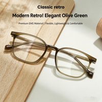 Montures de lunettes 7027 de haute qualité en matériau EMS, texture lisse et transparente, monture carrée intégrale, légères et durables