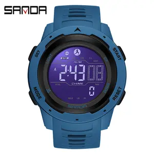 Sanda 2145 Top Brand Digital Watch Men Outdoor Sport WristwatchLuxury LED Stopwatch Waterproof Male Electronic Clock Gift