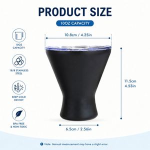 Verre à martini isotherme en acier inoxydable de 10 oz avec logo personnalisé pour piscine, plage, patio, fête - Product Image 2