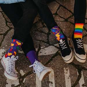 جوارب رجالية مبتكرة وعصرية بتصميم غير متناسق للجنسين، جوارب قطنية مضحكة بتصميم فريد للبيع بالجملة - Product Image 6