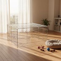 Enclos à lapins en métal personnalisé, motif solide, clôture en fil métallique facile à assembler, enclos extérieur durable pour animaux de compagnie, plusieurs tailles