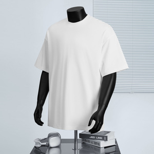 Abbigliamento alla moda del marchio estivo nuovo stile americano West Coast abiti uomo donna tinta unita collo a maniche corte cotone 100% 300 grammi - Product Image 1