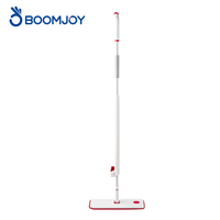Serpillère plate en microfibre avec réservoir d'eau, essoreuse automatique, panier en plastique, manche en aluminium, tampon réutilisable pour sols domestiques