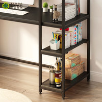 Bureau de travail en métal pour la maison ou le bureau, avec design pliable et étagère de rangement, table d'ordinateur moderne