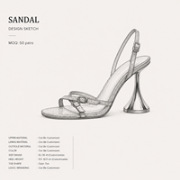 Sandales personnalisées en PU avec boucle embossée, élégantes sandales à talons ouverts à fines brides