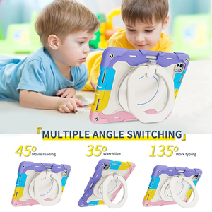 Étui <span class=keywords><strong>de</strong></span> protection robuste antichoc avec béquille rotative pour tablette, housses souples anti-<span class=keywords><strong>chute</strong></span> pour enfants pour iPad Air 10e, 11e, 13e génération - Product Image 1