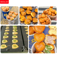 XEOLEO Commercial 16 trous en forme de coeur crêpière Snack Machine personnalisée Mini électrique en forme de coeur gaufrier