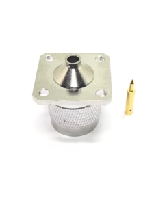 공장 공급 RFvoton N 수 플러그 패널 플랜지 4 홀 25.4mm * 25.4mm 납땜 Rg141 Rg402 Rf 동축 커넥터 재고 ROHS - Product Image 5