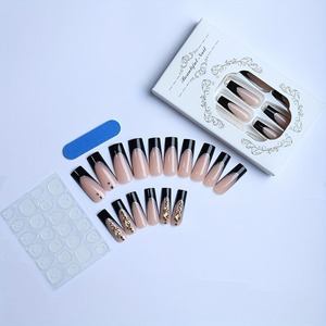 Smalto Protettivo per Unghie di Grande Successo Adesivi per Unghie di Lusso Stile French <span class=keywords><strong>Nero</strong></span> con Cristalli Manicure Chic per Ragazze - Product Image 3