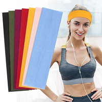 Bando rajut warna Solid Eropa dan Amerika Serikat bando olahraga wanita terlaris 2025 elastis tipis dasar