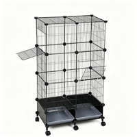 Équipement durable pour l'élevage d'oiseaux : Cages spacieuses pour villas à trois étages mobiles pour grands perroquets et cages-nids pour oiseaux