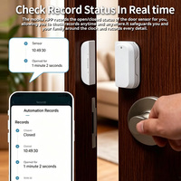Sensor de Puerta y Ventana Tuya, Dispositivo de Alerta de Seguridad para el Hogar Inteligente, Control por Aplicación, Funciona con Batería, Plástico