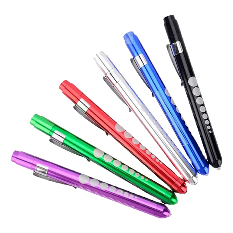 Brightenlux Aluminum Alloy Hand-held Flat Pen Flashlight,Portable Small LED Medical Bright Keyring Torch Light with Pocket Clip