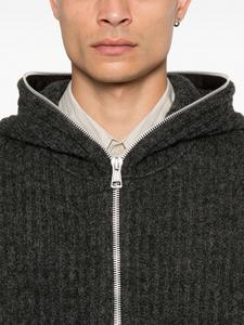 LOGO personalizado doble cremallera de color sólido de punto hombres cárdigan con capucha, lana Mohair invierno cálido hombres sudaderas con capucha y sudaderas - Product Image 3