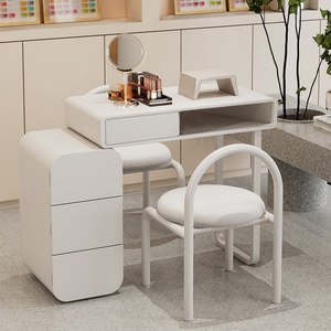 Table de manucure moderne en métal, luxe léger, prix spécial, panneau de densité, table de manucure double - Product Image 2
