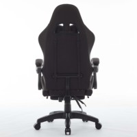 Chaise de travail en tissu inclinable pivotante à soutien lombaire personnalisée chaise de jeu ergonomique en tissu noir