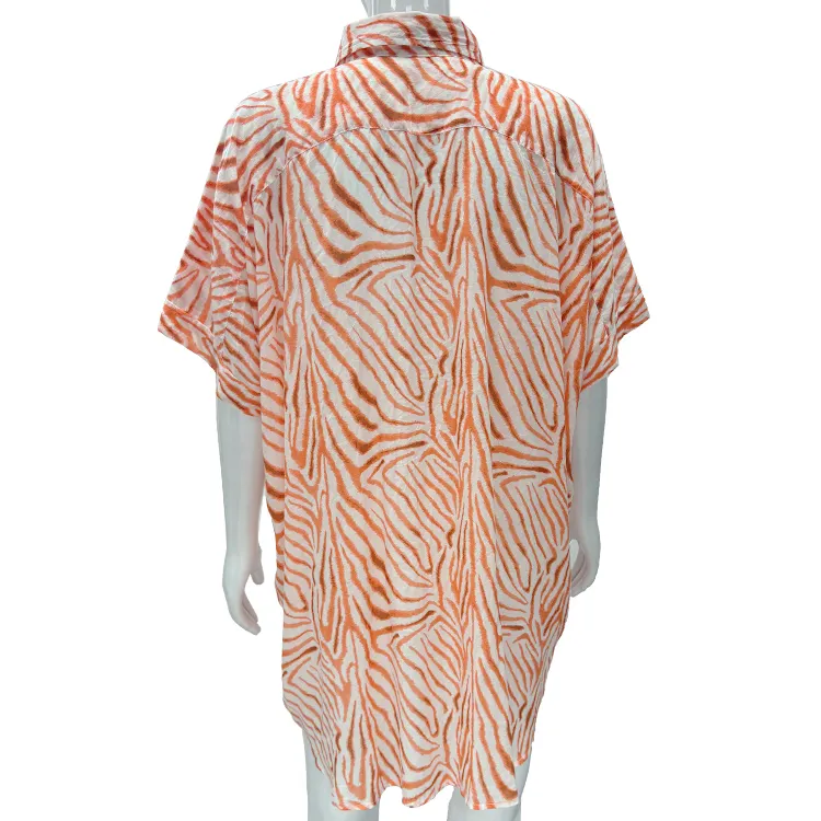 Robe de plage Aloha hawaïenne boutonnée à fleurs imprimée sur mesure pour femmes vente en gros