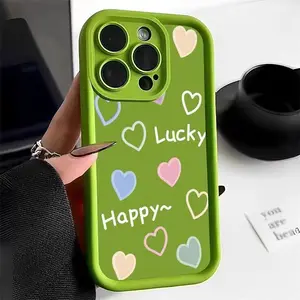 حافظة ناعمة مضادة للسقوط بتصميم كارتوني لطيف من Ins LOVE لهاتف iPhone 15 14 13 Pro Max