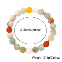 Bracelet de guérison en amazonite Go2boho, bracelet en pierres précieuses naturelles pour un esprit calme, l'attirance de la richesse et l'équilibre énergétique
