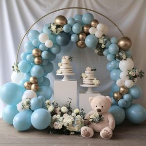 Kit de ballons rétro <span class=keywords><strong>bleu</strong></span> brume métallisé, or et blanc avec confettis pour mariage, baby shower, révélation du sexe, fête d'anniversaire - Product Image 5