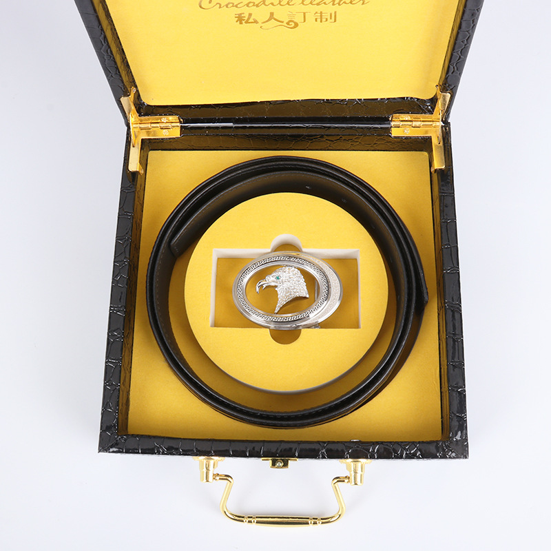 brown bone skin plate buckle gift box 072 - 120cm