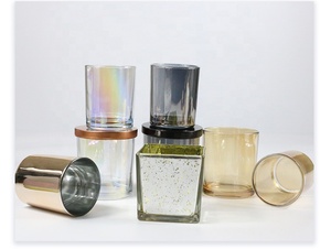 ขวดแก้วใสหลากสีปากกว้างสำหรับเทียนทีไลท์แบบหรูหราสั่งทำพิเศษ ภาชนะใส่เทียนแบบมีประกายรุ้ง - Product Image 4