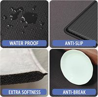 Tapis de cuisine anti-fatigue moderne et minimaliste à motif floral de 10 mm avec coussinets |   Tapis de cuisine antidérapant, lavable et imperméable, 2 pièces
