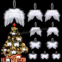 Natürliche Mini Feder Engels flügel für Kunst handwerk DIY Kostüm Weiß hängende Weihnachts baum Party Home Decor Baby Ornamente Dekorationen