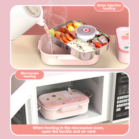 Aohea Boîte à lunch portable en acier inoxydable à 4 compartiments sans BPA Boîte à lunch étanche pour enfants