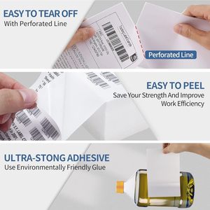 Có thể tái chế nhà máy bán buôn in ấn Sticker 4 "x 6" tự dính Nhiệt vận chuyển nhãn mã vạch Sticker giấy - Product Image 5