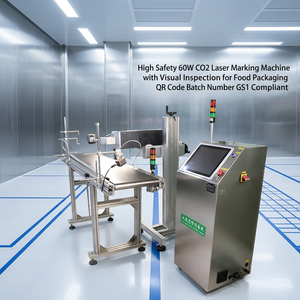 Máquina de Marcado Láser CO2 BMG de 60W para Embalaje de Alimentos, Número de Lote, Código QR, Cumple con GS1, Línea de Inspección Visual, Alta Seguridad - Product Image 3