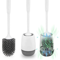 Nouvelle brosse de toilette en plastique souple pour la salle de bain, outil de nettoyage domestique durable, brosse de toilette en silicone TPR avec support