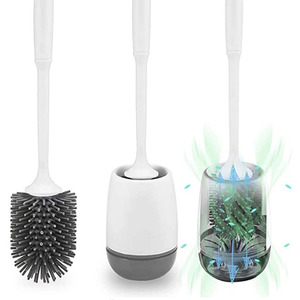 Nuova Spazzola per WC in Plastica Morbida, Strumento per la Pulizia Domestica, Spazzola per WC in <span class=keywords><strong>Silicone</strong></span> TPR Durevole con Supporto - Product Image 4