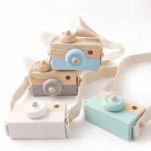어린이 장난감 2024 인기있는 아기 여행 장식 유아 몬테소리 나무 장난감 유아 귀여운 교육용 나무 카메라 장난감