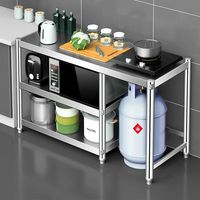 Support de rangement multi-niveaux en acier inoxydable épaissi pour cuisinière à gaz et réservoir de gaz liquéfié sur pied pour cuisine