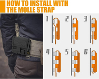 Pochette de récupération MOLLE pliable, sac tactique rétractable à cordon avec design compact et pliable
