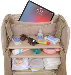 Mochila de pañales de bebé moderna de fábrica OEM con cambiador de gran capacidad elegante mochila de viaje para mamá bolsa de pañales de maternidad - Product Image 2
