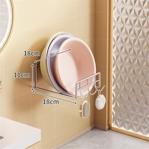 Modern Corner Bathroom Washbasin Rack with Punch-Free Countertop Installation Zinc Alloy Storage Shelf - Product Image 3