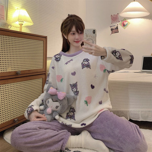 <span class=keywords><strong>Pigiama</strong></span> Invernale Caldo da <span class=keywords><strong>Donna</strong></span> in Pile, Set <span class=keywords><strong>Pigiama</strong></span> in Pile Spesso di Flanella Felpato per l'Inverno - Product Image 5