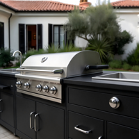 JINGSHUN Armoires de cuisine extérieures modernes modulaires en acier inoxydable 304, écologiques, avec plaque de cuisson, anti-corrosion, pour patio et jardin