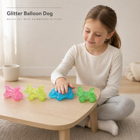 Jouet anti-stress créatif en forme de chien ballon scintillant - Jouet souple en gel TPR avec un design mignon, un outil de relaxation