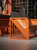 Conteneur de baril industriel Table et chaise Stockage de restaurant Conception de baril de tambour d'huile Meuble d'armoire de baril Ensemble de meubles de bar modernes